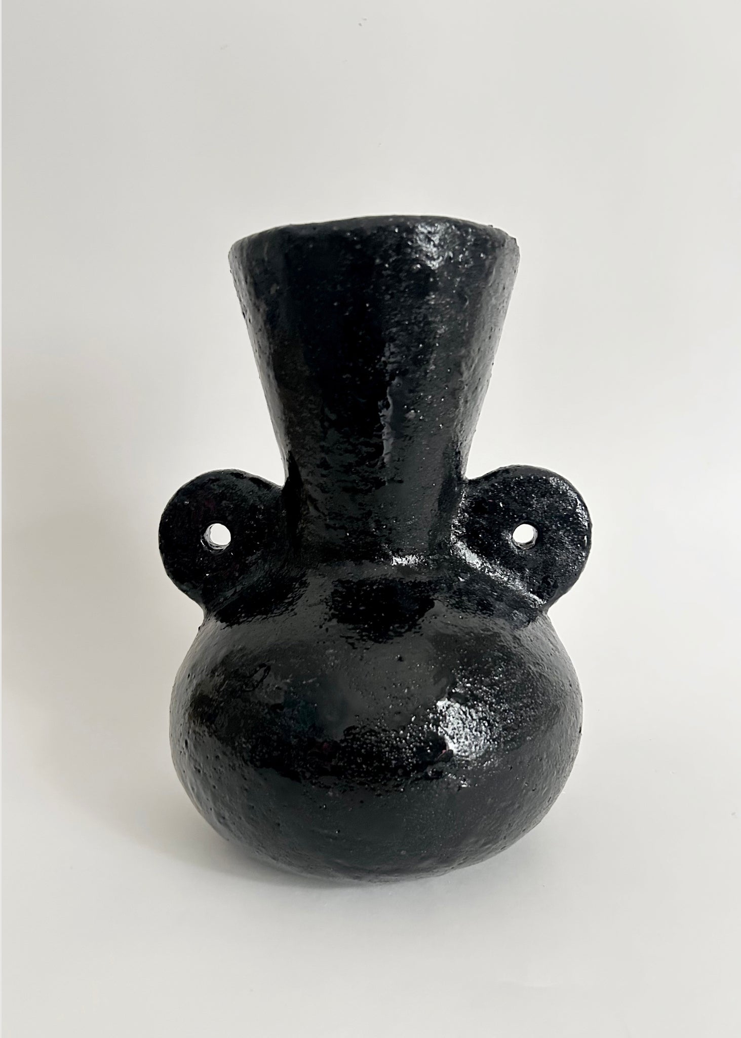 Textured Black Vase